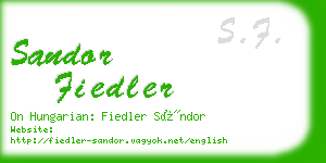 sandor fiedler business card